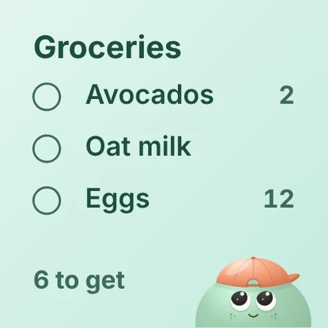 Groceries widget